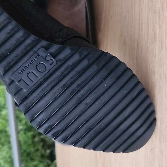 SOUL Naturalizer Women's Hila Loafer Wedge Women' 8.5 Black Snakeskin embossed - Picture 10 of 12